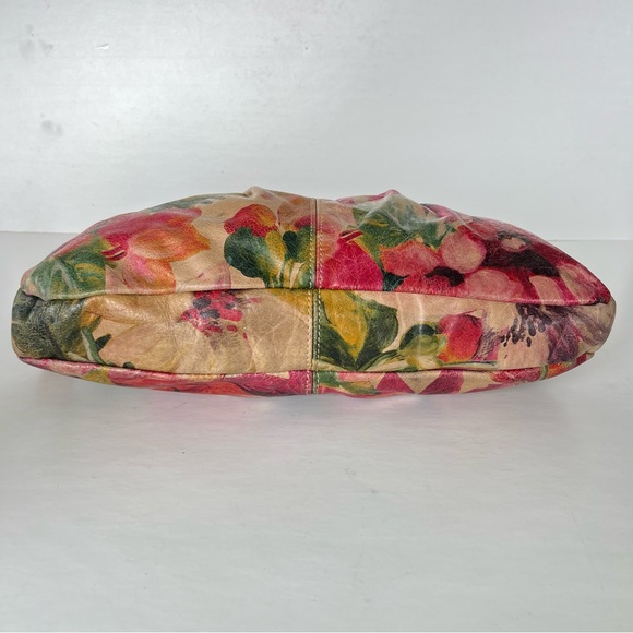 PATRICIA NASH Multicolor Painted Floral Tan Leather Distressed Tote Satchel - Picture 8 of 15